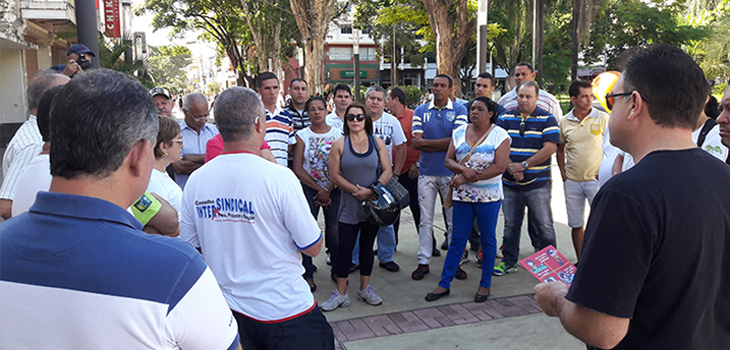 Conselho Intersindical participou de mutirão e fez Panfletagem de consci...